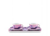 Набор из 2 -х чайных пар 220 мл.,  и  1 подноса, 5 предметов ORIENTE ITALIANO AZALEA, Ginori, 003RG00 FX2401LXGENG00124500