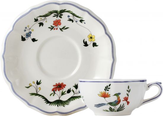 Чашка с блюдцем для завтрака 175  мл,,   - Д  14,5 см,, - В 7,4 см,, "Райские птицы" OISEAUX DE PARADIS Чашка с блюдцем для завтрака 175  мл,,   - Д  14,5 см,, - В 7,4 см,, "Райские птицы" OISEAUX DE PARADIS