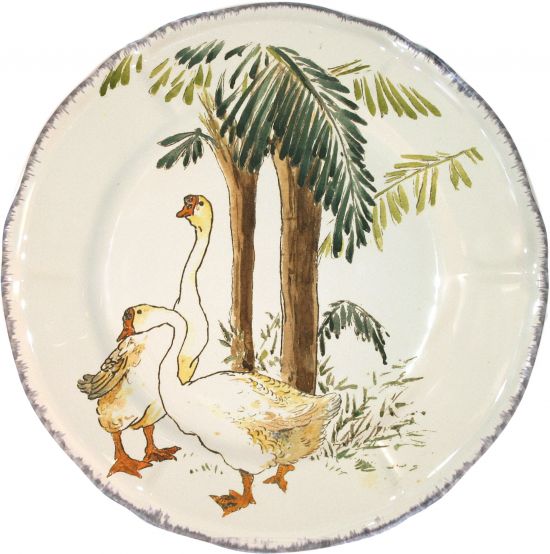 Тарелка десертная Гуси, CYGNES,, GRANDS OISEAUX, GIEN Тарелка десертная Гуси, CYGNES,, GRANDS OISEAUX, GIEN