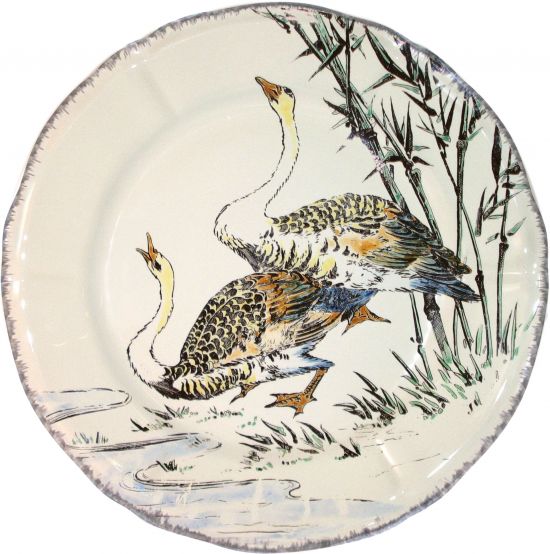 Тарелка десертная Герые гуси, OIES CENDREES ,, GRANDS OISEAUX, GIEN Тарелка десертная Герые гуси, OIES CENDREES ,, GRANDS OISEAUX, GIEN