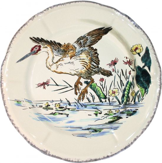 Тарелка обеденная Пеликан, PELICAN,, GRANDS OISEAUX, GIEN Тарелка обеденная Пеликан, PELICAN,, GRANDS OISEAUX, GIEN
