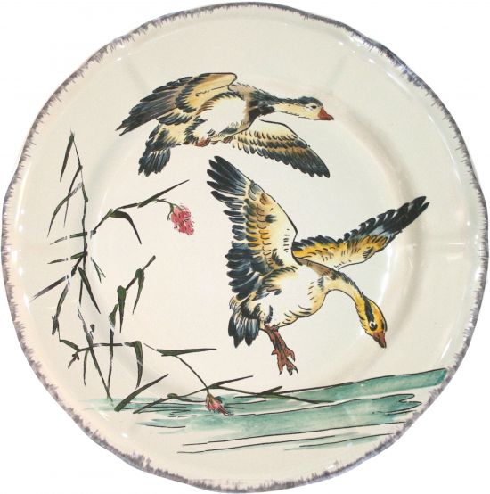 Тарелка обеденная Серые гуси, OIES CENDREES,, GRANDS OISEAUX, GIEN Тарелка обеденная Серые гуси, OIES CENDREES,, GRANDS OISEAUX, GIEN