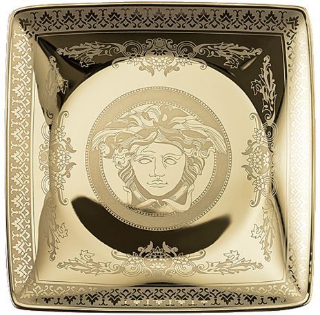 Пиала квадратная 12 см.,  Versace GOLDEN MEDUSA арт. 11940-403721-15253 Пиала квадратная 12 см.,  Versace GOLDEN MEDUSA арт. 11940-403721-15253