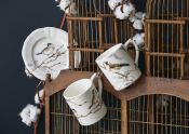 Тарелка десертная LONG TAILED TIT, LES OISEAUX DE LA FORET, Д 23,2 cm GIEN Тарелка десертная LONG TAILED TIT, LES OISEAUX DE LA FORET, Д 23,2 cm GIEN