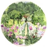 Блюдо для торта Д 30 см.,  PARIS A GIVERNY GIEN Блюдо для торта Д 30 см.,  PARIS A GIVERNY GIEN