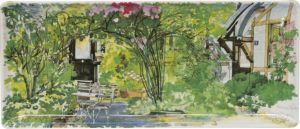 Прямоугольное блюдо  36 X 15,5 см., PARIS A GIVERNY GIEN Прямоугольное блюдо  36 X 15,5 см., PARIS A GIVERNY GIEN