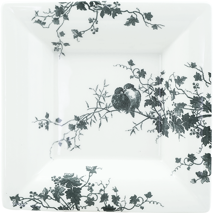 Конфетница с цветами и птицами LES OISEAUX, 17 X 17 см., 1840CCEC01 GIEN,