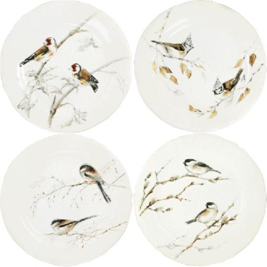 Тарелка десертная набор 4 ШТ.., LES OISEAUX DE LA FORET,  23,2 cm GIEN Тарелка десертная набор 4 ШТ.., LES OISEAUX DE LA FORET,  23,2 cm GIEN