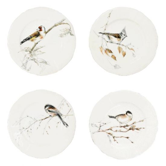 Тарелка для канапе набор 4 ШТ.., LES OISEAUX DE LA FORET,  16,3 cm GIEN Тарелка для канапе набор 4 ШТ.., LES OISEAUX DE LA FORET,  16,3 cm GIEN