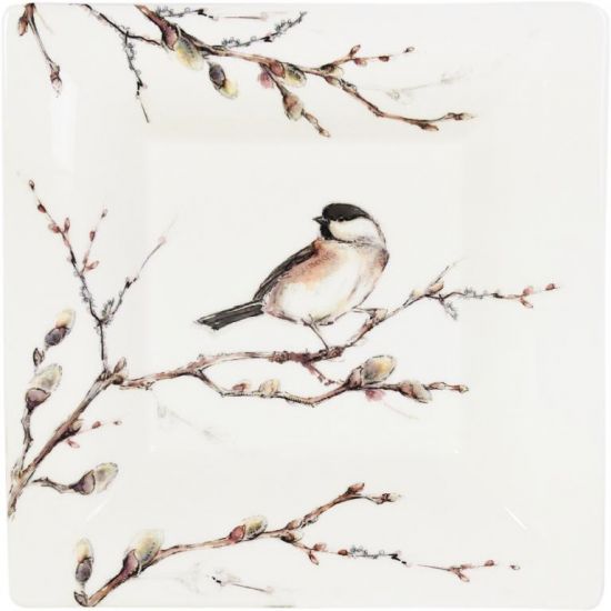 Тарелка вадратная конфетница LES OISEAUX DE LA FORET, 17 X 17 cm GIEN Тарелка вадратная конфетница LES OISEAUX DE LA FORET, 17 X 17 cm GIEN