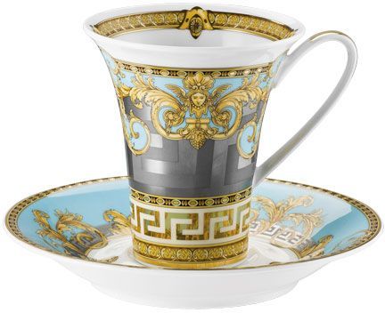 Чашка с блюдцем 230 мл., Versace PRESTIGE GALA BLEU арт. 19325-403638-14740 Чашка с блюдцем 230 мл., Versace PRESTIGE GALA BLEU арт. 19325-403638-14740