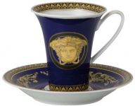 Чашка с блюдцем  Versace MEDUSA BLAU арт. 19325-409620-14740 Чашка с блюдцем  Versace MEDUSA BLAU арт. 19325-409620-14740