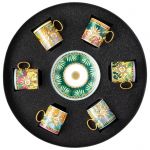 Набор чашек с блюдцами для эспрессо 6 шт 90 мл., Versace JUNGLE ANIMALIER арт. 19335-403713-28336 Набор чашек с блюдцами для эспрессо 6 шт 90 мл., Versace JUNGLE ANIMALIER арт. 19335-403713-28336