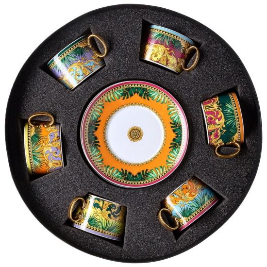 Набор чашек с блюдцами  6 шт 200 мл., Versace JUNGLE ANIMALIER арт. 19335-403713-29253 Набор чашек с блюдцами  6 шт 200 мл., Versace JUNGLE ANIMALIER арт. 19335-403713-29253