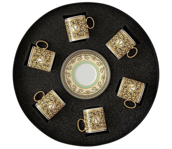Набор чашек с блюдцами для эспрессо 6 шт 90 мл., Versace BAROCCO MOSAIC арт. 19335-403728-28336 Набор чашек с блюдцами для эспрессо 6 шт 90 мл., Versace BAROCCO MOSAIC арт. 19335-403728-28336
