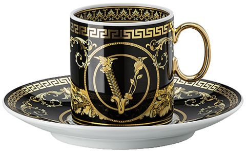 Чашка с блюдцем для эспрессо, 90 мл., Versace VIRTUS GALA арт. 19335-403729-14715