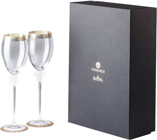 Бокал для белого вина 333 мл., набор 2 шт., Versace CRYSTAL MEDUSA D'OR арт. 20665-110300-48806 Бокал для белого вина 333 мл., набор 2 шт., Versace CRYSTAL MEDUSA D'OR арт. 20665-110300-48806