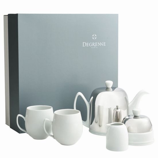 Набор Чайник SALAM на 6 чашек, 2 чашки 380 мл., молочник, сахарница , SALAM WHITE , DEGRENNE, арт.238925