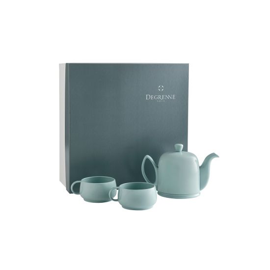 Набор Чайник на 4 чашки 700 мл., SALAM MONOCHROME МЯТНЫЙ и 2 кружки 250 мл., empileo мятный , DEGRENNE