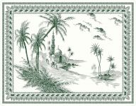 Поднос большой Восточный пейзаж LES DEPAREILLEES VERT, 46,4 X 36,4 cm GIEN Поднос большой Восточный пейзаж LES DEPAREILLEES VERT, 46,4 X 36,4 cm GIEN