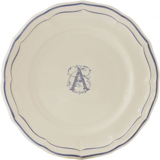 Тарелка обеденная "A", FILET MANGANESE MONOGRAMME, Д 26 cm GIEN Тарелка обеденная "A", FILET MANGANESE MONOGRAMME, Д 26 cm GIEN