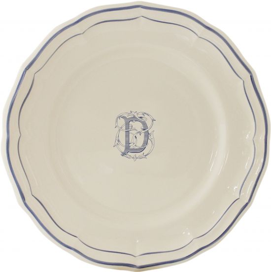 Тарелка для канапе / хлеба"D", FILET MANGANESE MONOGRAMME, Д 16,5 cm GIEN Тарелка для канапе / хлеба"D", FILET MANGANESE MONOGRAMME, Д 16,5 cm GIEN