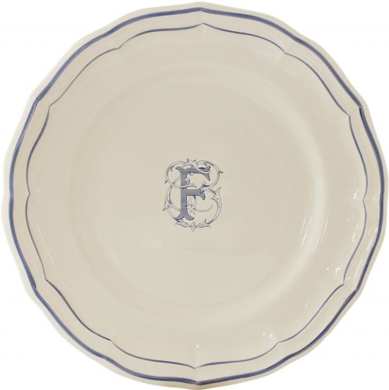 Тарелка для канапе / хлеба"F", FILET MANGANESE MONOGRAMME, Д 16,5 cm GIEN Тарелка для канапе / хлеба"F", FILET MANGANESE MONOGRAMME, Д 16,5 cm GIEN