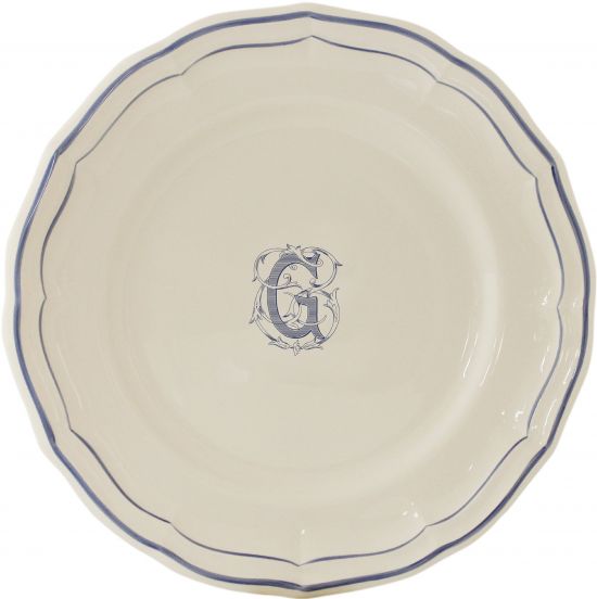 Тарелка для канапе / хлеба"G", FILET MANGANESE MONOGRAMME, Д 16,5 cm GIEN Тарелка для канапе / хлеба"G", FILET MANGANESE MONOGRAMME, Д 16,5 cm GIEN