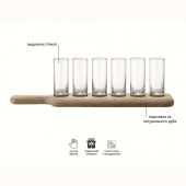 Набор стопок на деревянной подставке Paddle, 40 см, 6 шт., LSA, арт.: G1049-03-301