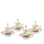 Набор из 4 - х кофейных пар с крышками 80 мл.,  ORIENTE ITALIANO AURUM, Ginori, 004RG00 FX4301LXGENG00133000