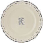 Тарелка для канапе / хлеба"K", FILET MANGANESE MONOGRAMME, Д 16,5 cm GIEN