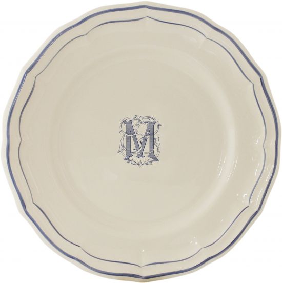 Тарелка для канапе / хлеба"M", FILET MANGANESE MONOGRAMME, Д 16,5 cm GIEN