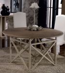 Стол обеденный круглый в стиле прованс из массива, белый, Д135, ADM, арт. NAT13 Стол обеденный круглый в стиле прованс из массива, белый, Д135, ADM, арт. NAT13