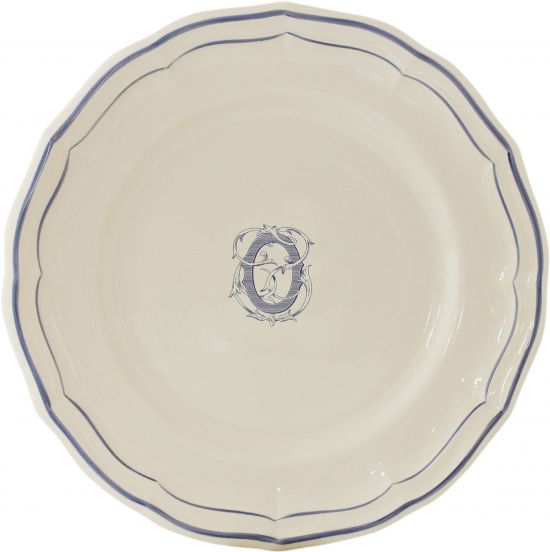 Тарелка обеденная "O", FILET MANGANESE MONOGRAMME, Д 26 cm GIEN Тарелка обеденная "O", FILET MANGANESE MONOGRAMME, Д 26 cm GIEN