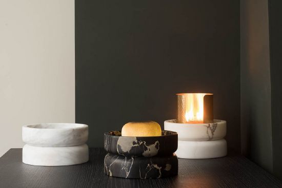 GEMINI подсвечник из мрамора D318 x H 99 mm ,oOumm GEMINI подсвечник из мрамора D318 x H 99 mm ,oOumm