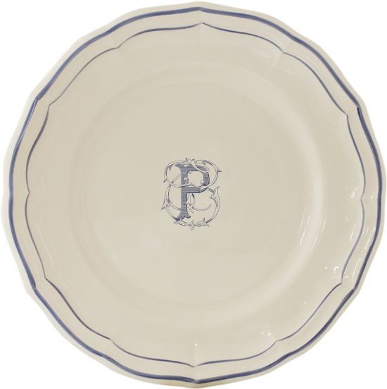 Тарелка для канапе / хлеба"P", FILET MANGANESE MONOGRAMME, Д 16,5 cm GIEN Тарелка для канапе / хлеба"P", FILET MANGANESE MONOGRAMME, Д 16,5 cm GIEN