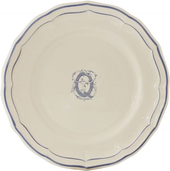 Тарелка для канапе / хлеба"Q", FILET MANGANESE MONOGRAMME, Д 16,5 cm GIEN Тарелка для канапе / хлеба"Q", FILET MANGANESE MONOGRAMME, Д 16,5 cm GIEN