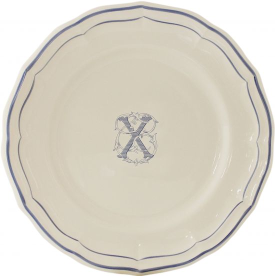 Тарелка для канапе / хлеба"X", FILET MANGANESE MONOGRAMME, Д 16,5 cm GIEN Тарелка для канапе / хлеба"X", FILET MANGANESE MONOGRAMME, Д 16,5 cm GIEN