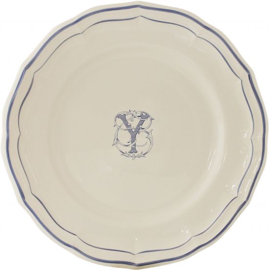 Тарелка для канапе / хлеба"Y", FILET MANGANESE MONOGRAMME, Д 16,5 cm GIEN Тарелка для канапе / хлеба"Y", FILET MANGANESE MONOGRAMME, Д 16,5 cm GIEN
