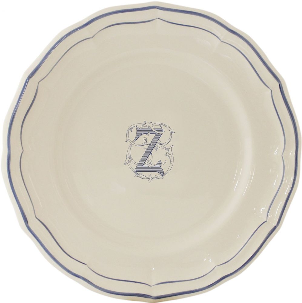 Тарелка для канапе / хлеба"Z", FILET MANGANESE MONOGRAMME, Д 16,5 cm GIEN